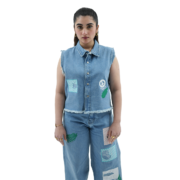 comfort stretch stone washed with embroidery