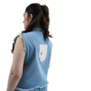 denim patch shacket.