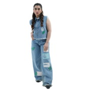 flamingo ripped wide leg denim