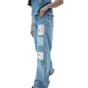 ripped and patched denim