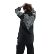 black embroidery cord set