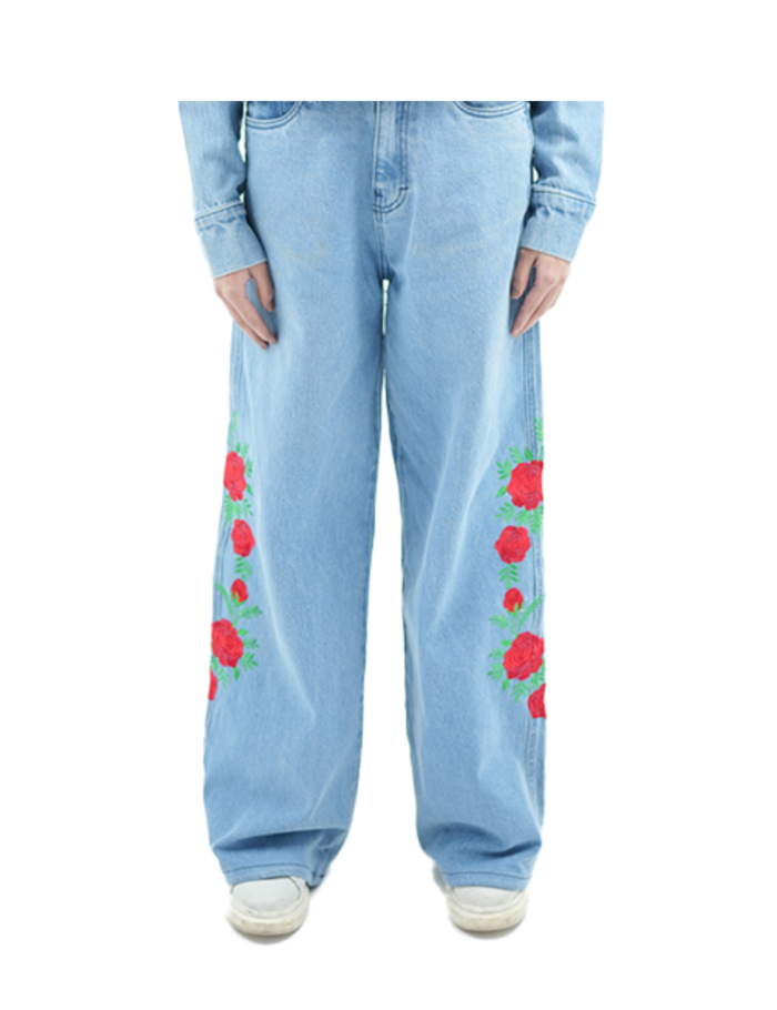 embroidery wide leg jeans embroidery wide leg jeans